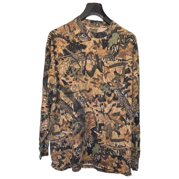 Jerzees Other - Jerzees Outdoors Mossy Oak Forest Floor Camo Long Sleeve T-Shirt Mens‎ XL Pocket